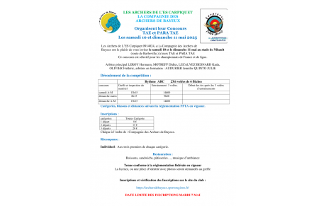 MANDAT du TAE de Bayeux 10-11 mai 2025 : inscriptions ouvertes !