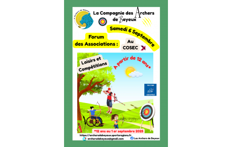 FORUM DES ASSOCIATIONS samedi 6 septembre : au COSEC, Bayeux